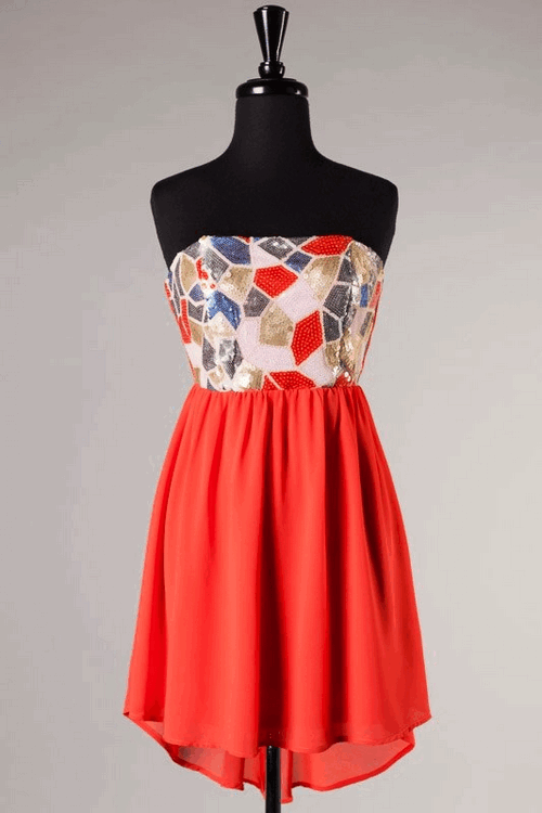 Tangerine Sparkle Dress